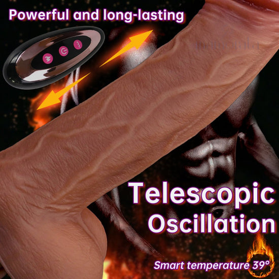 Lifelike Telescopic Vibrating Dildo with Remote Control (4.0*22cm)