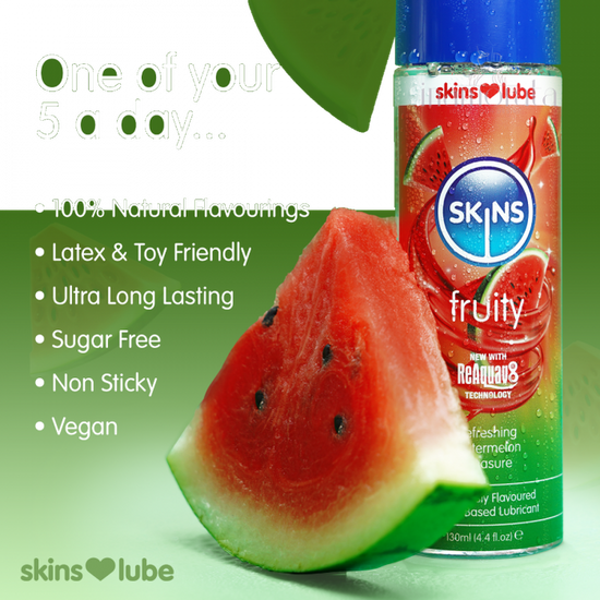 Skins Watermelon Water Based Lubricant 4.4 fl oz (130ml)