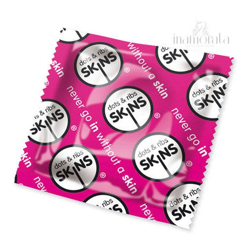 Skins Condoms Dots And Ribs (Pink)