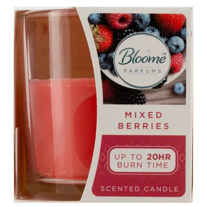 Bloome Scented Glass Jar Candle - Mixed Berries